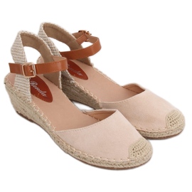 Espadrilles on a beige wedge S-820 Beige