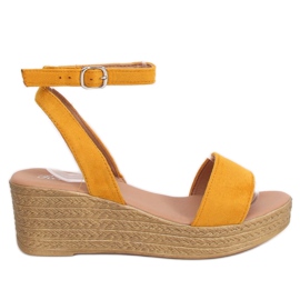 Wedge sandals honey 019-18 Yellow