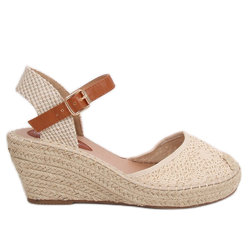 Espadrilles on a beige wedge S-819 Beige