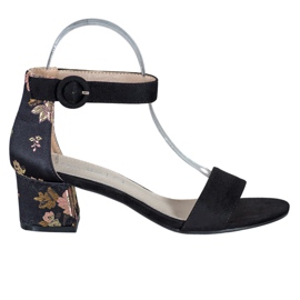 Filippo Sandals With A Floral Pattern black Filippo Sandals With A Floral Pattern black