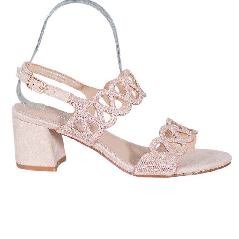 Filippo Sandals On A Post With Cubic Zirconia brown