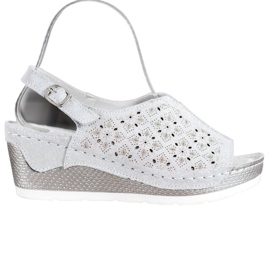 Filippo Leather Sandals With Glitter grey
