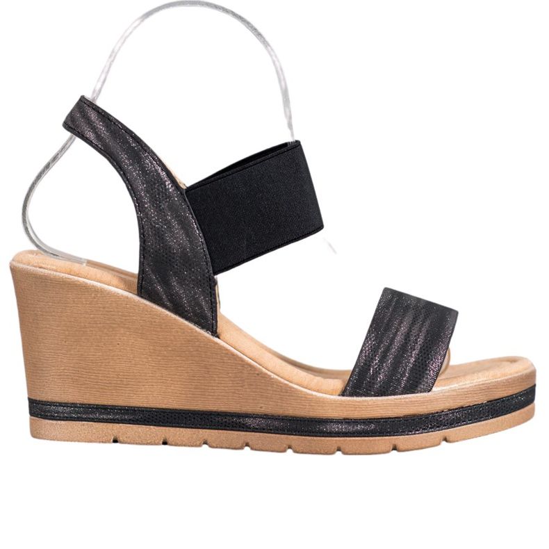 Sea Elves Stylish wedge sandals black