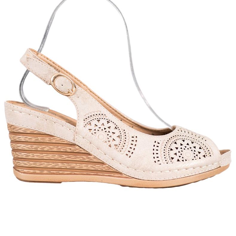 Evento Openwork Sandals With Eco Leather brown