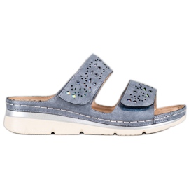Evento Comfortable Velcro Slippers blue Evento Comfortable Velcro Slippers blue