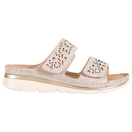 Evento Comfortable Velcro Slippers brown