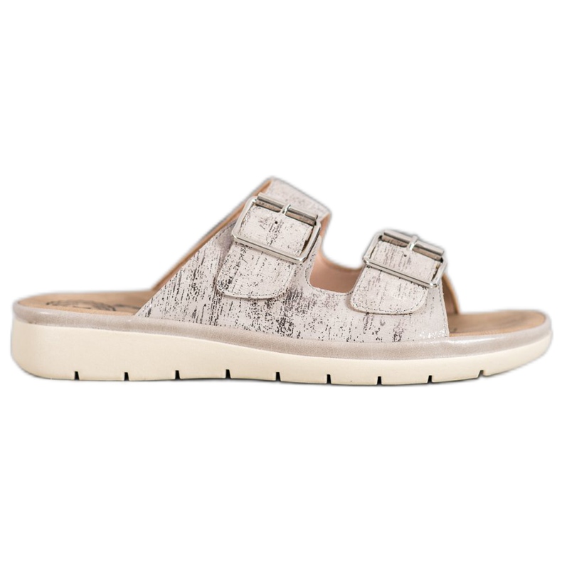 Evento Comfortable Eco Leather Slippers grey