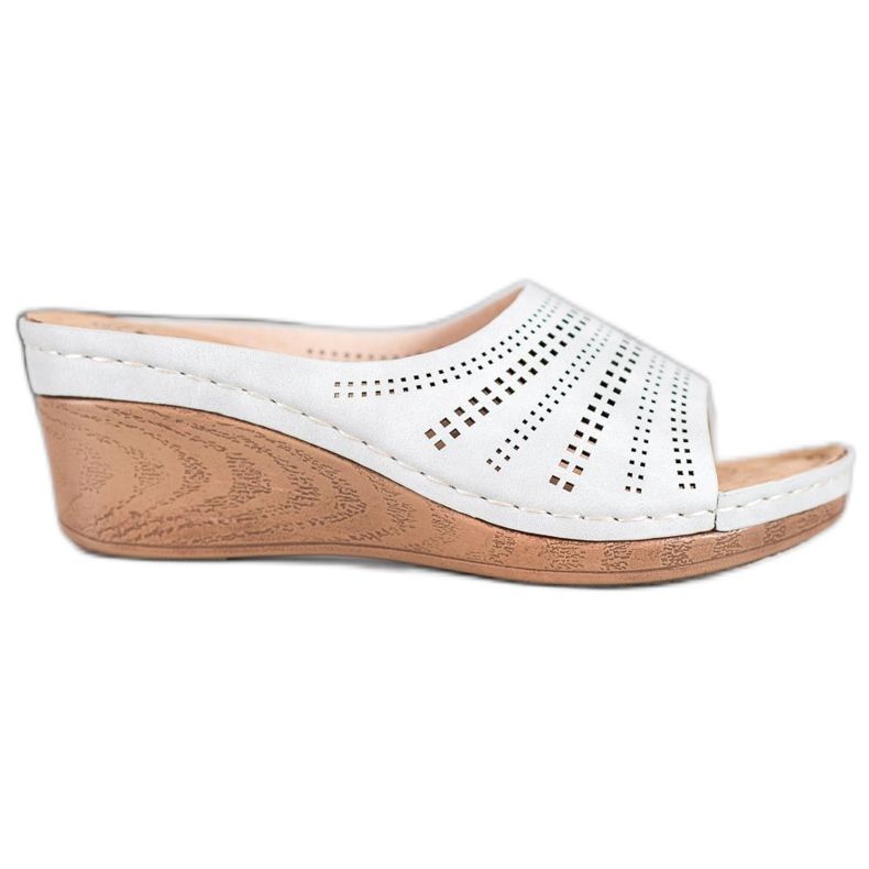 Evento Slippers With Openwork Pattern grey Evento Slippers With Openwork Pattern grey