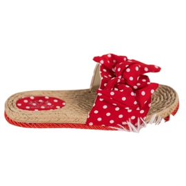 Small Swan Fashionable Slippers With A Bow red Small Swan Fashionable Slippers With A Bow red