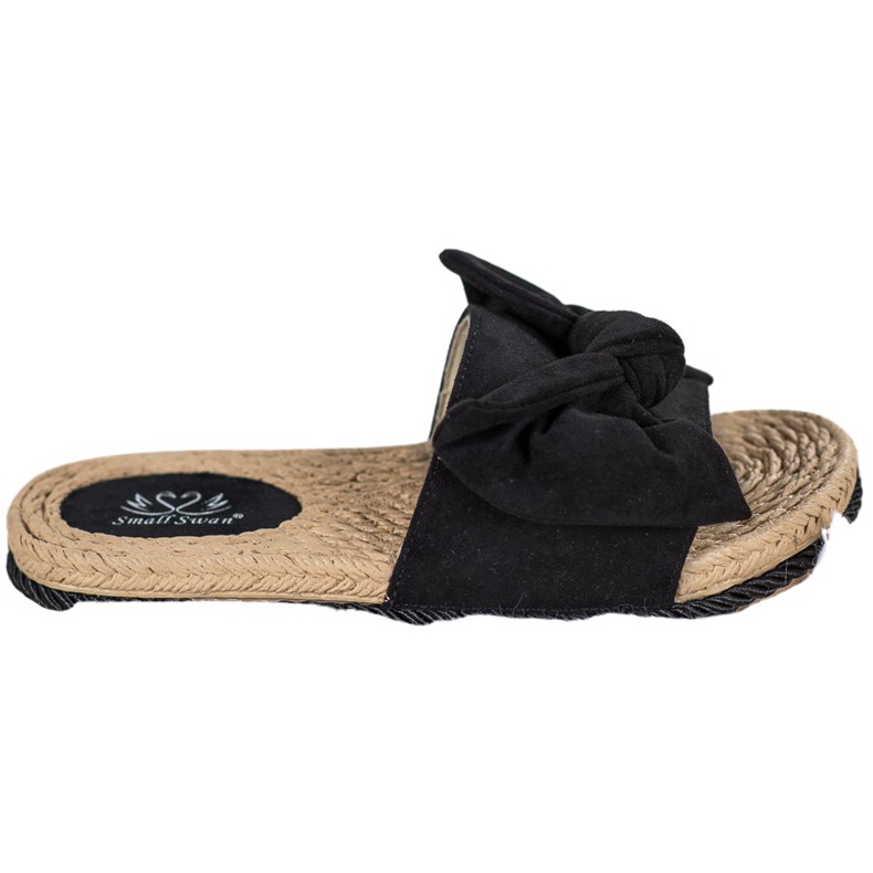 Small Swan Fashionable Slippers With A Bow black