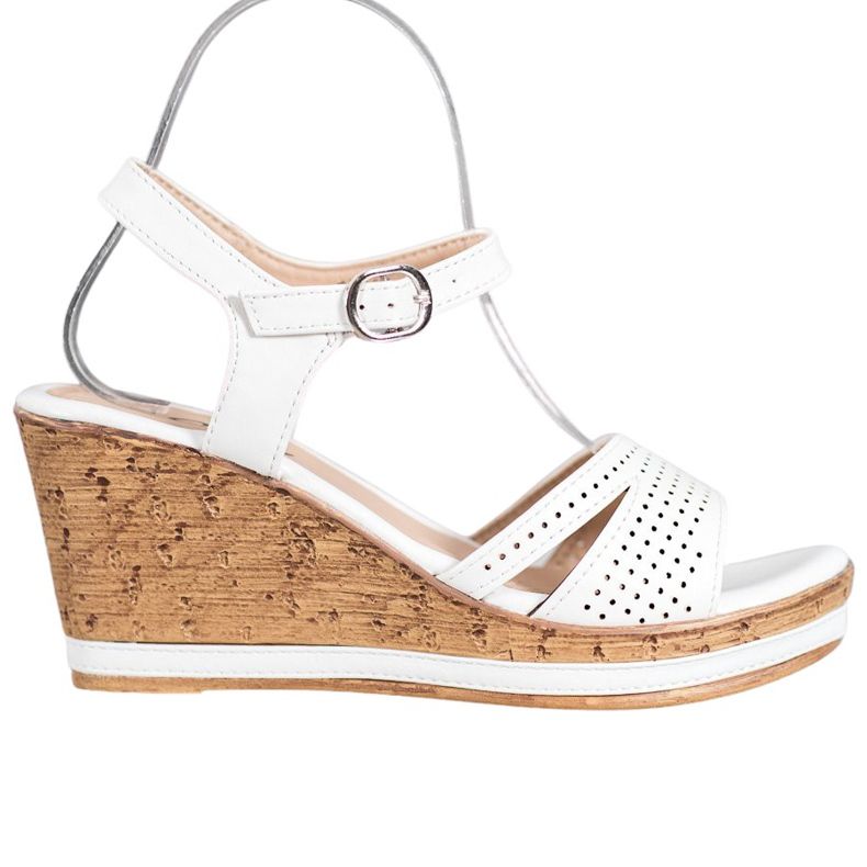 GOLL Wedge Sandals With Eco Leather white GOLL Wedge Sandals With Eco Leather white