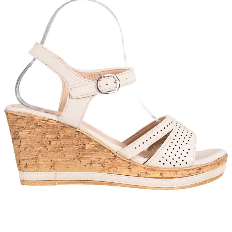 GOLL Wedge Sandals With Eco Leather brown