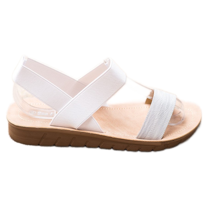 Sea Elves Slip-on Sandals On The Platform white grey