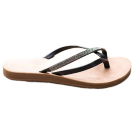 Sea Elves Elegant black flip-flops