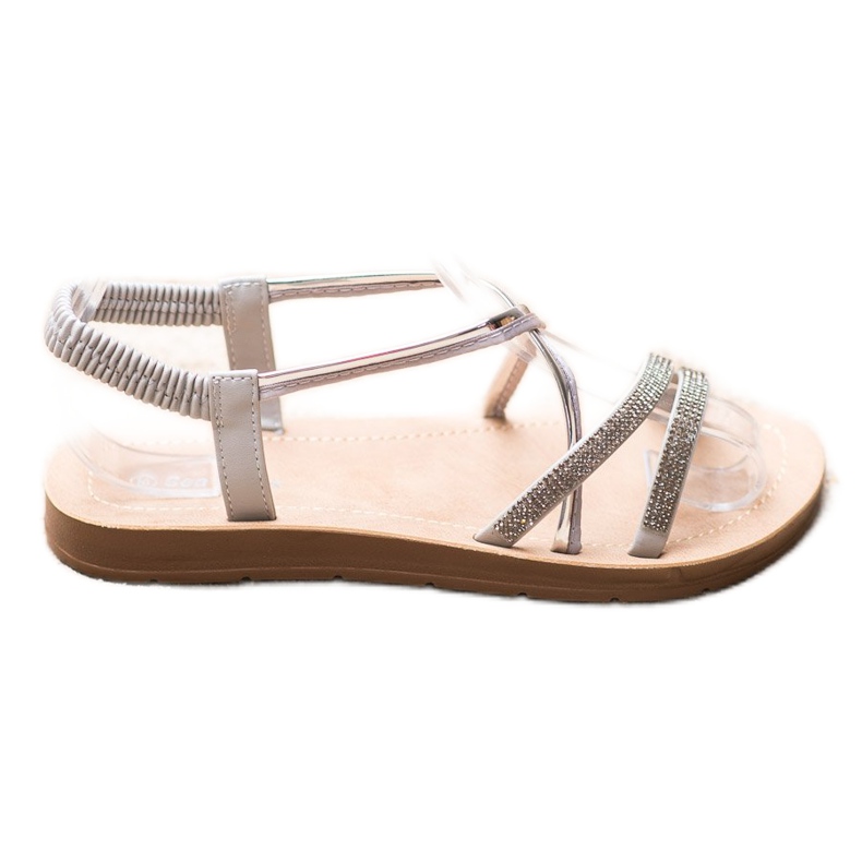 Sea Elves Sandals With Silver Ornaments grey