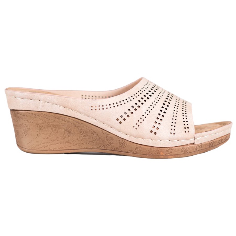 Evento Slippers With Openwork Pattern pink