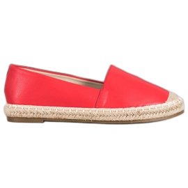 SHELOVET Light eco leather espadrilles red