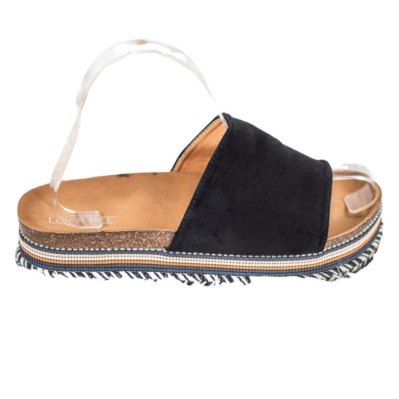 SHELOVET Slippers With Decorative Platform black