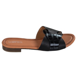 SHELOVET Elegant Eco Leather Slippers black