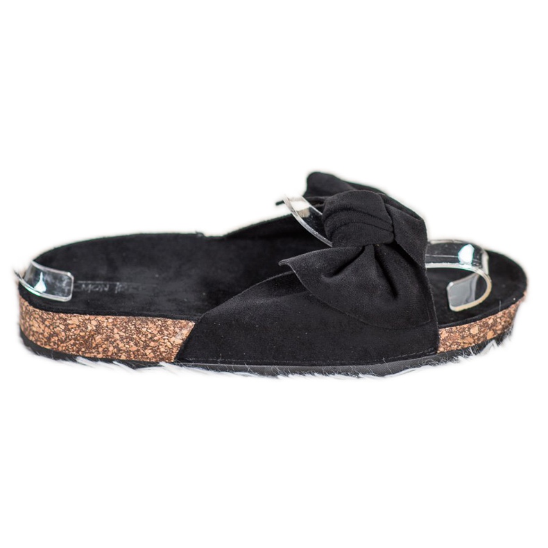 SHELOVET Suede Slippers With A Bow black