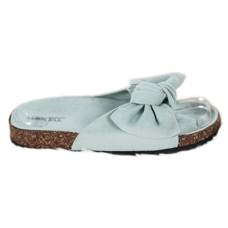 SHELOVET Suede Slippers With A Bow green