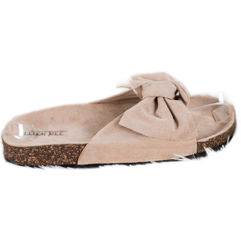 SHELOVET Suede Slippers With A Bow brown