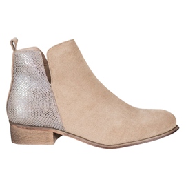 Evento Suede Booties beige golden Evento Suede Booties beige golden