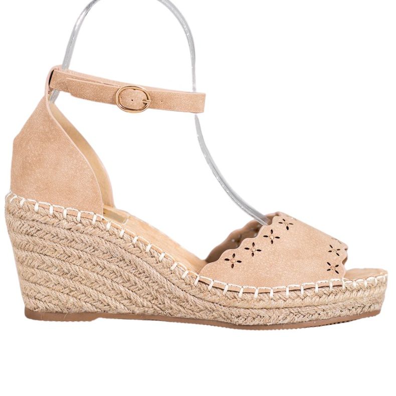 Evento Sandals With Openwork Pattern brown