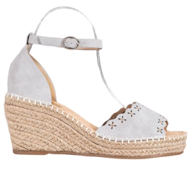 Evento Sandals With Openwork Pattern grey