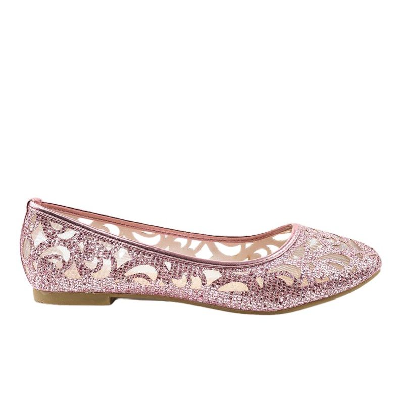 Pink openwork ballerinas 608-192