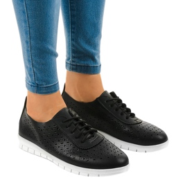Black openwork sneakers JH706-1