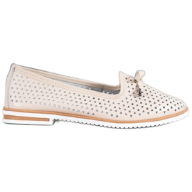 SHELOVET Leather Shoes With Openwork Pattern brown SHELOVET Leather Shoes With Openwork Pattern brown