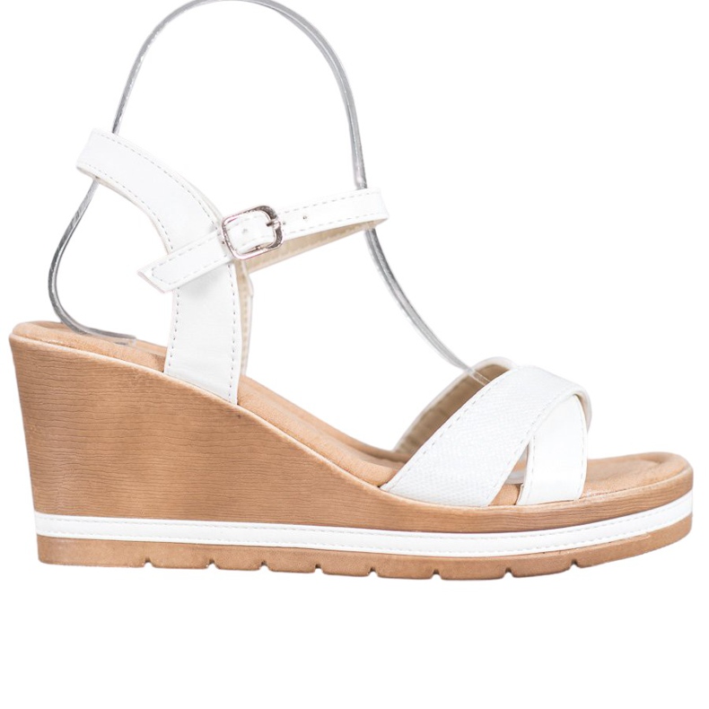 Sea Elves Sandals With Eco Leather On A Wedge white