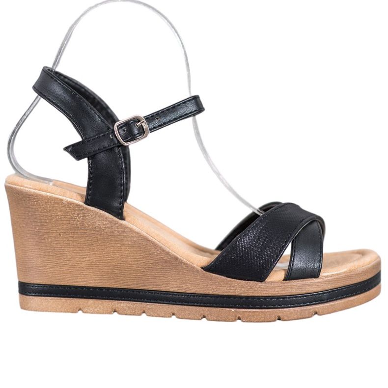 Sea Elves Sandals With Eco Leather On A Wedge black