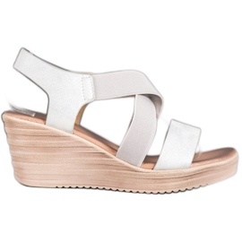 Sea Elves Casual Slip On Sandals beige silver