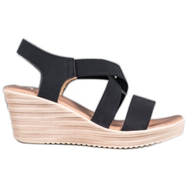 Sea Elves Casual Slip On Sandals black Sea Elves Casual Slip On Sandals black