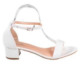 Small Swan Comfortable sandals on a low post white Small Swan Comfortable sandals on a low post white