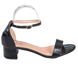 Small Swan Comfortable sandals on a low post black Small Swan Comfortable sandals on a low post black
