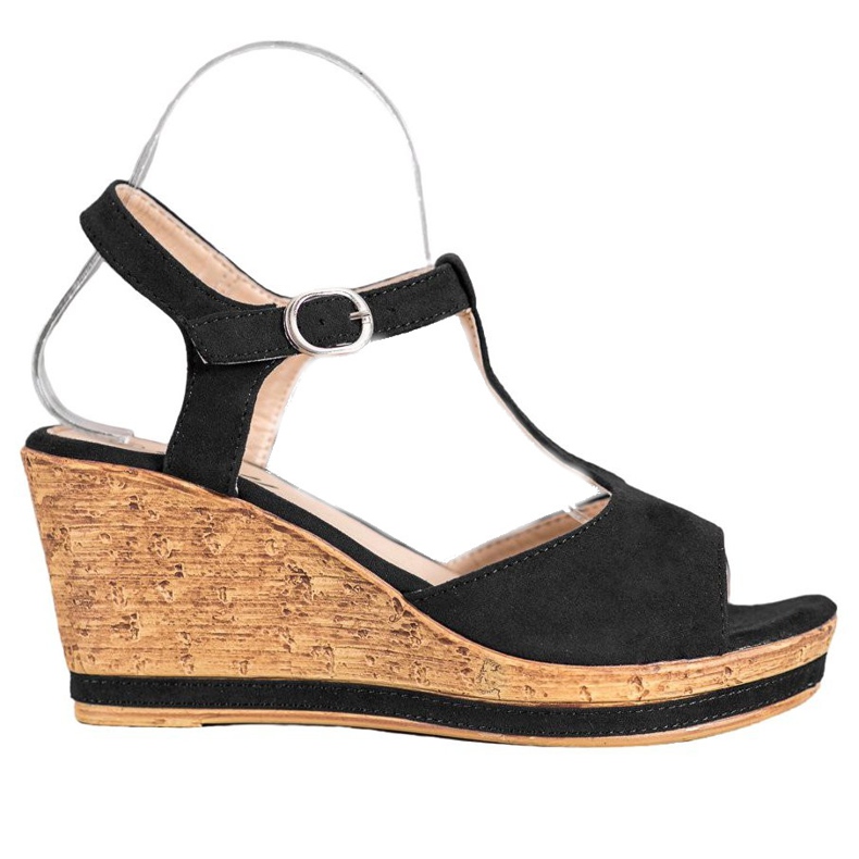 GOLL Suede wedges black