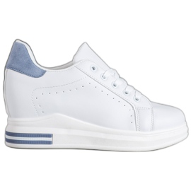 SHELOVET Sports shoes on a wedge white