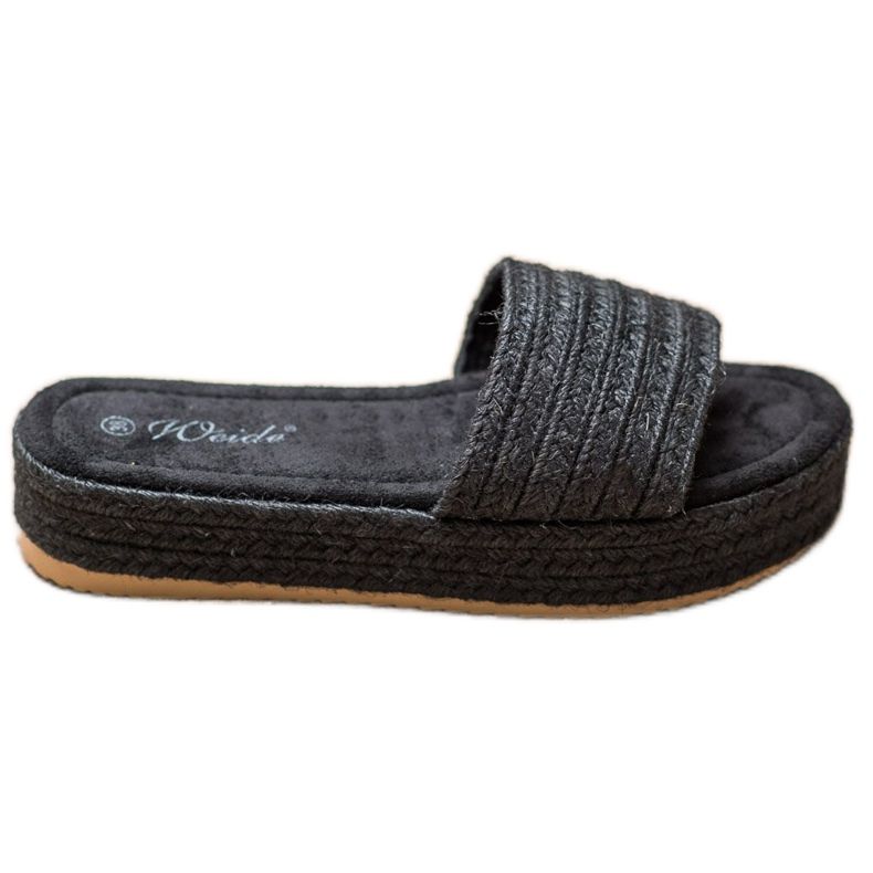 Weide Straw Slippers On The Platform black