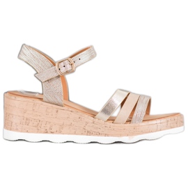 Weide Gold Wedge Sandals golden