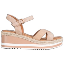 Weide Beige wedges with eco leather