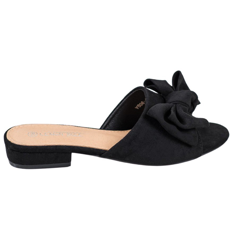 SHELOVET Black Slippers On A Flat Heel