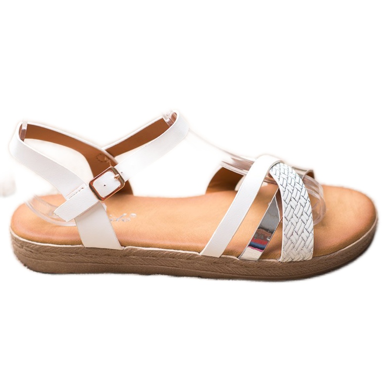 Weide Stylish Sandals Made Of Eco Leather white grey