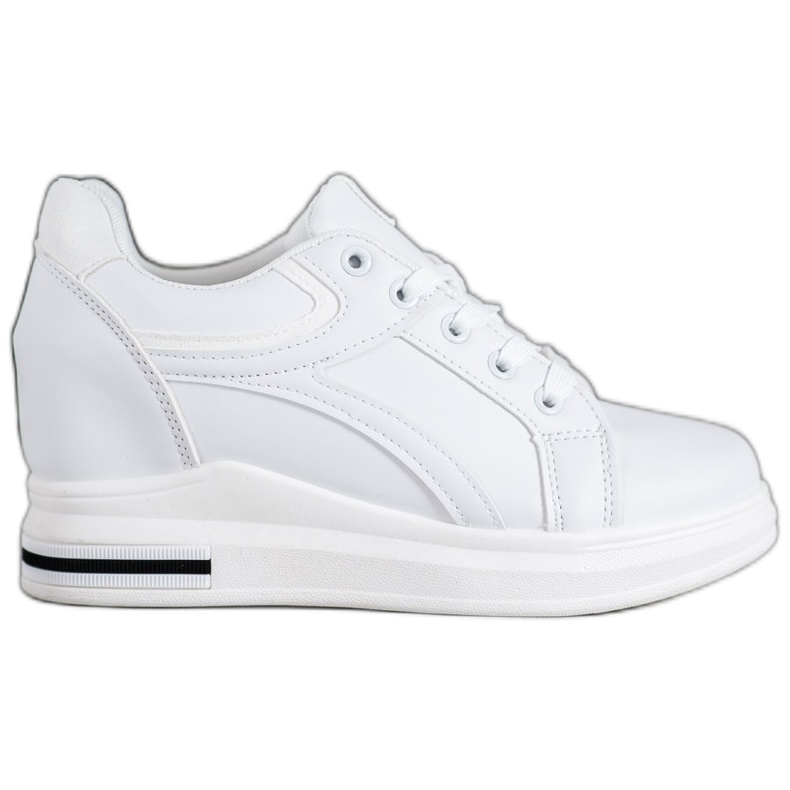 SHELOVET White Wedge Sneakers