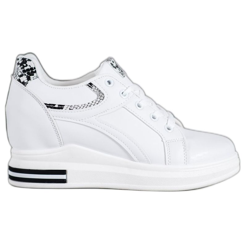 SHELOVET White Wedge Sneakers
