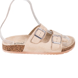 Evento Casual Slippers With Buckle beige Evento Casual Slippers With Buckle beige