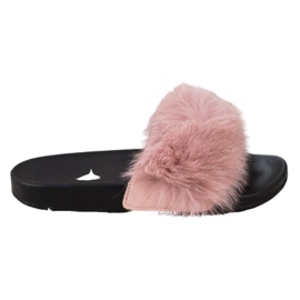 Seastar Slippers With Fur pink