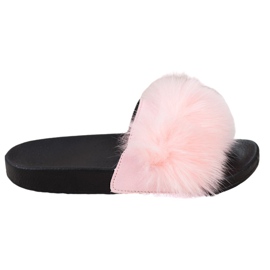 Seastar Slippers With Fur pink